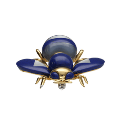 Broche Épingle en or jaune, lapis - lazuli et nacre - Castafiore