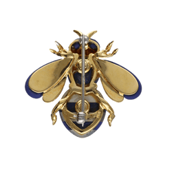 Broche Épingle en or jaune, lapis - lazuli et nacre - Castafiore