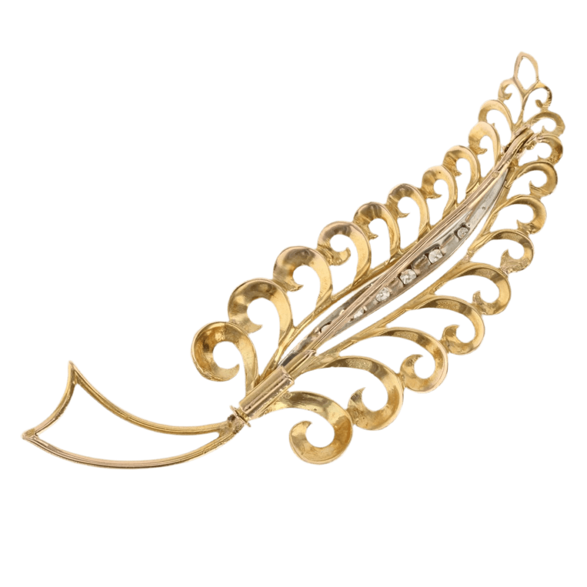 Broche Épingle en or jaune, or blanc et diamants - Castafiore