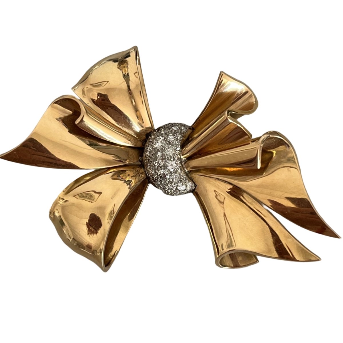 Broche Épingle en or jaune, or blanc et diamants - Castafiore