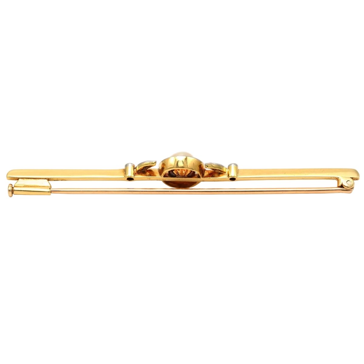 Broche Épingle en or jaune, perle et diamants - Castafiore