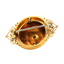 Broche Épingle en or jaune, perles et diamant - Castafiore