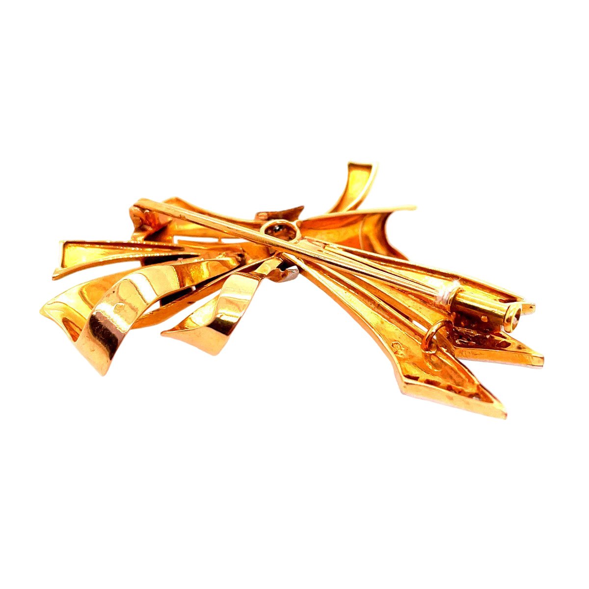 Broche Épingle en or jaune, platine et diamants - Castafiore