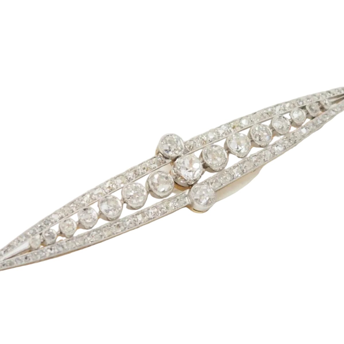 Broche Épingle en or jaune, platine et diamants - Castafiore