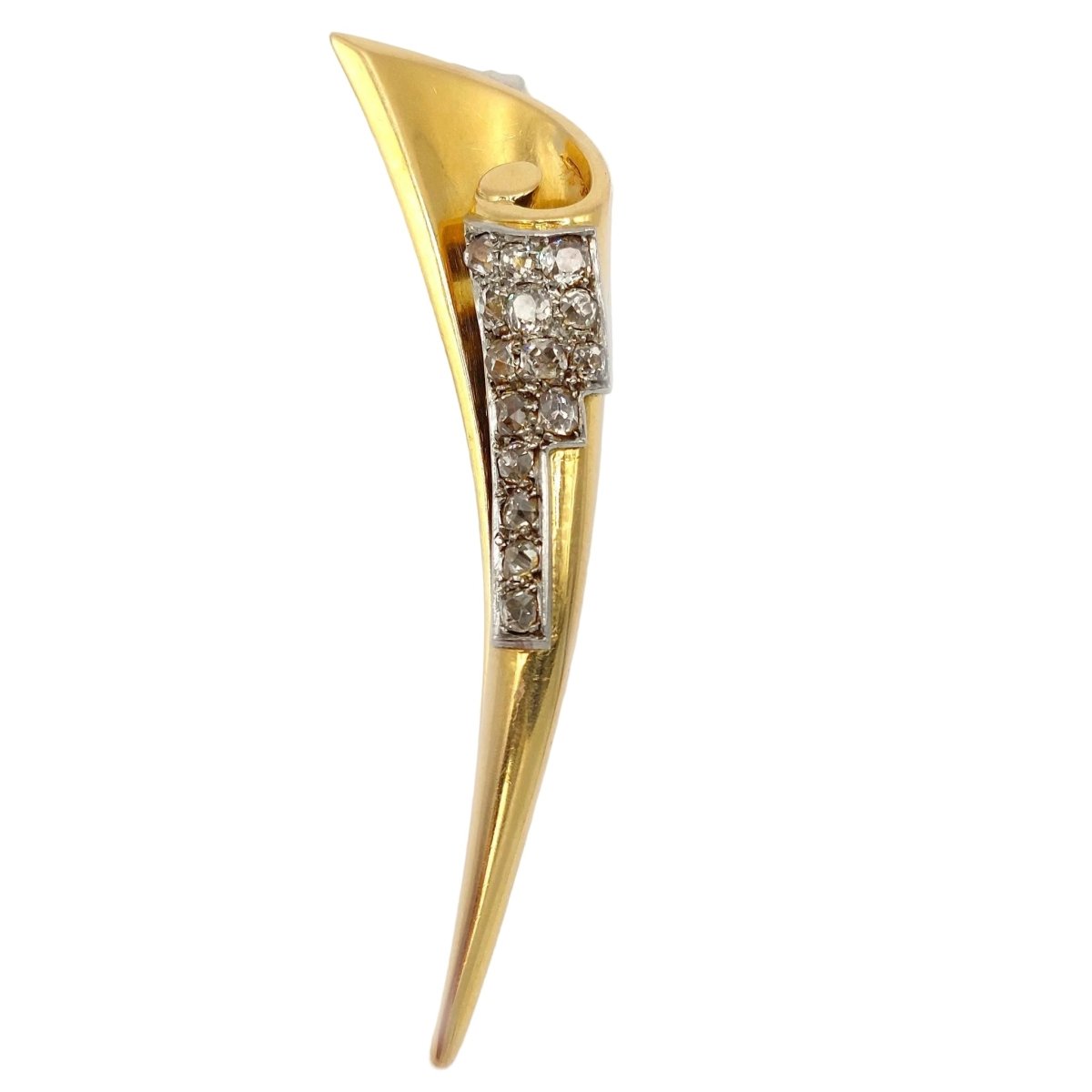 Broche Épingle en or jaune, platine et diamants - Castafiore