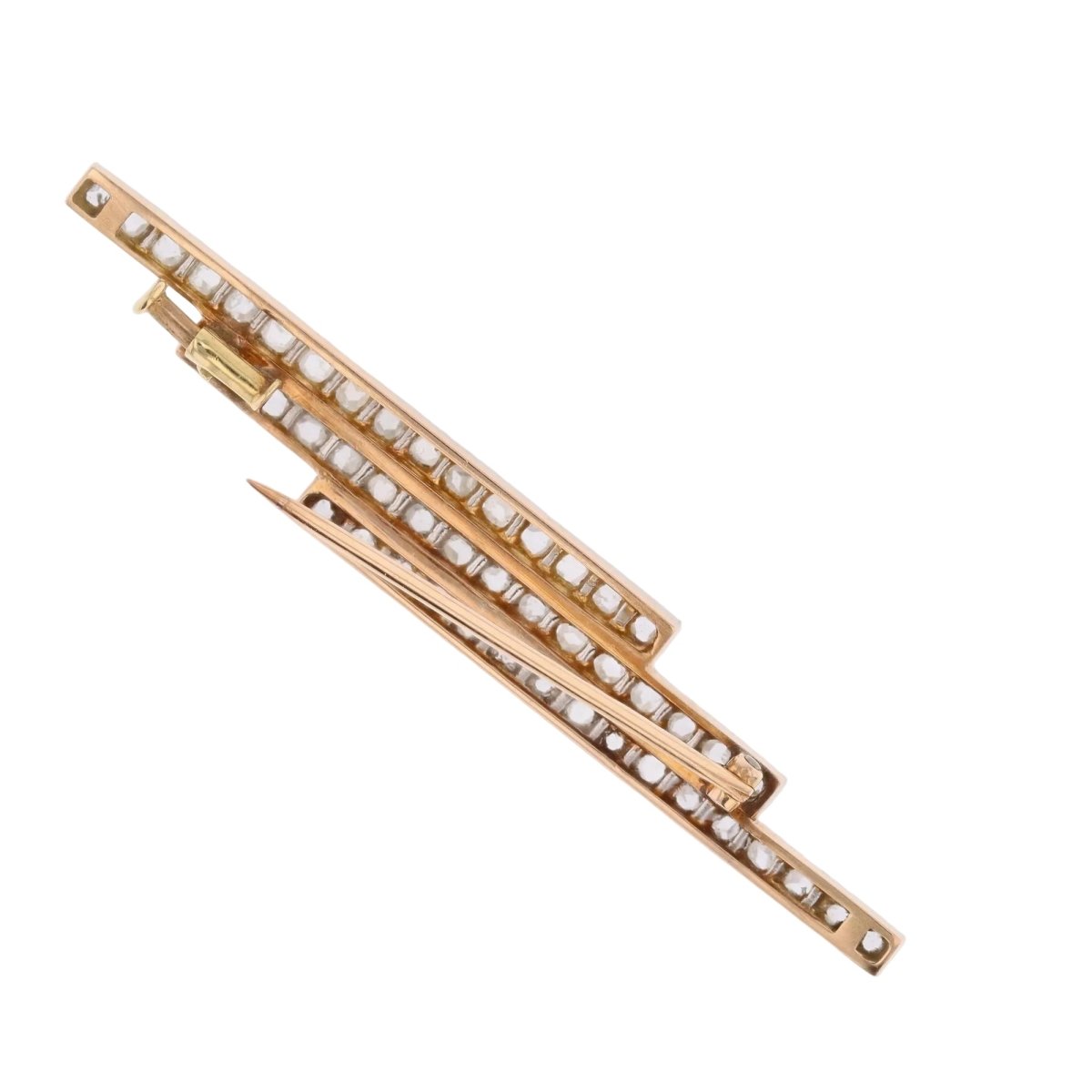 Broche Épingle en or jaune, platine et diamants - Castafiore