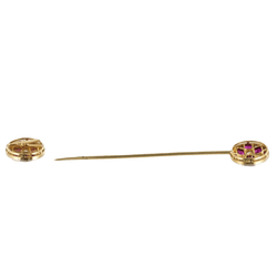 Broche Épingle en or jaune, platine, rubis et diamants - Castafiore
