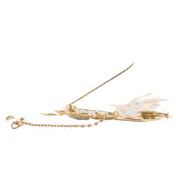 Broche Épingle en or jaune, platine, rubis et diamants - Castafiore