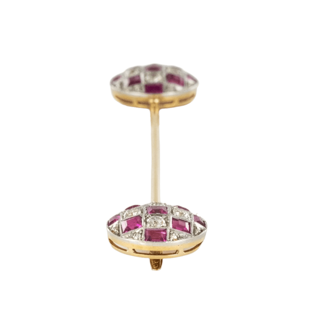 Broche Épingle en or jaune, platine, rubis et diamants - Castafiore