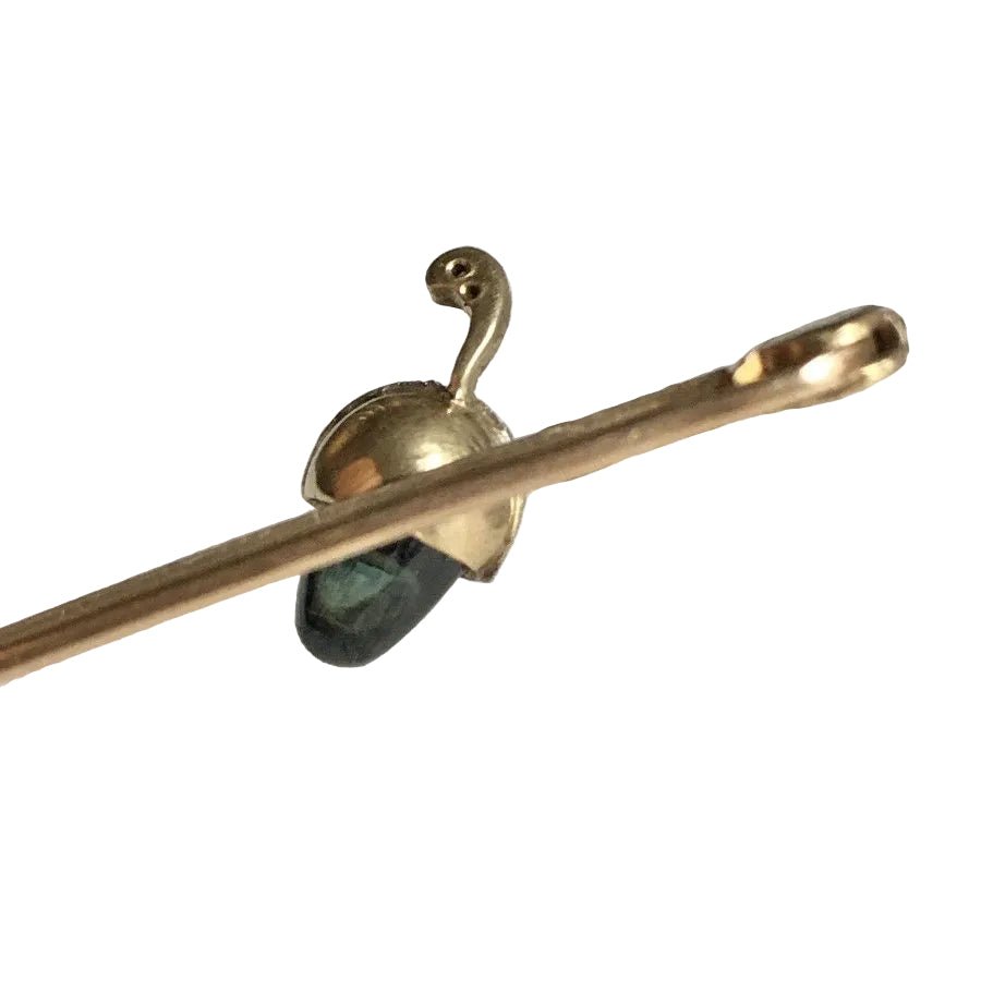 Broche Épingle en or jaune, platine, saphir et diamants - Castafiore