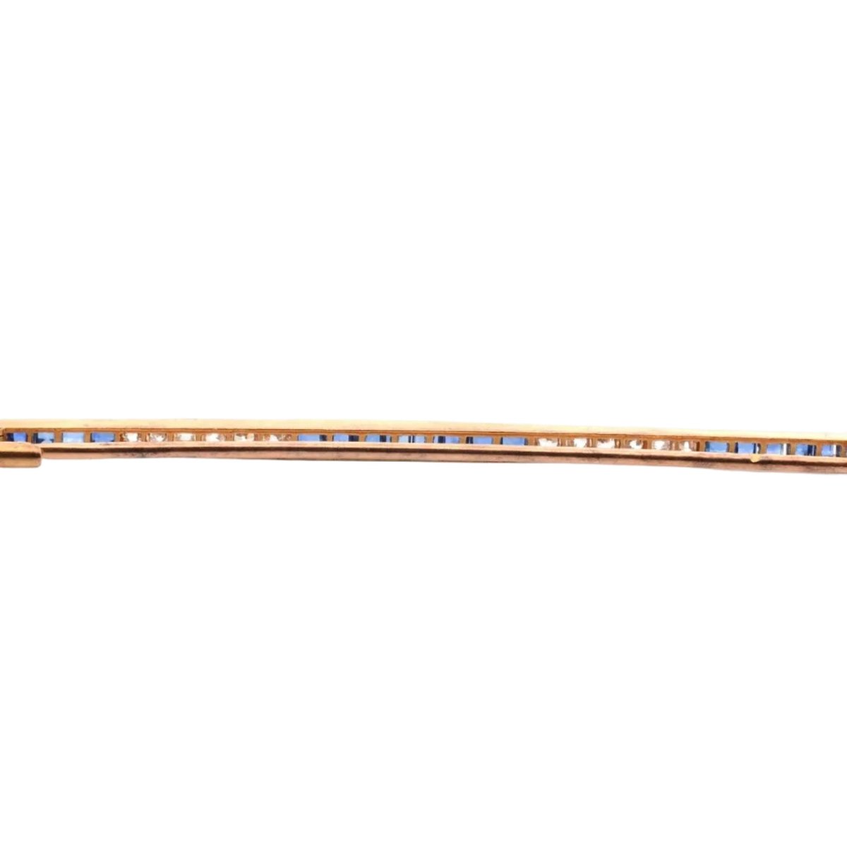 Broche Épingle en or jaune, saphirs et diamants - Castafiore