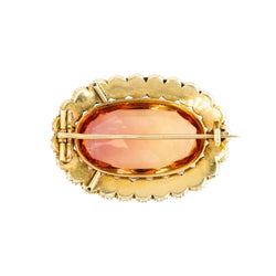 Broche Épingle en or jaune, topaze et perles - Castafiore