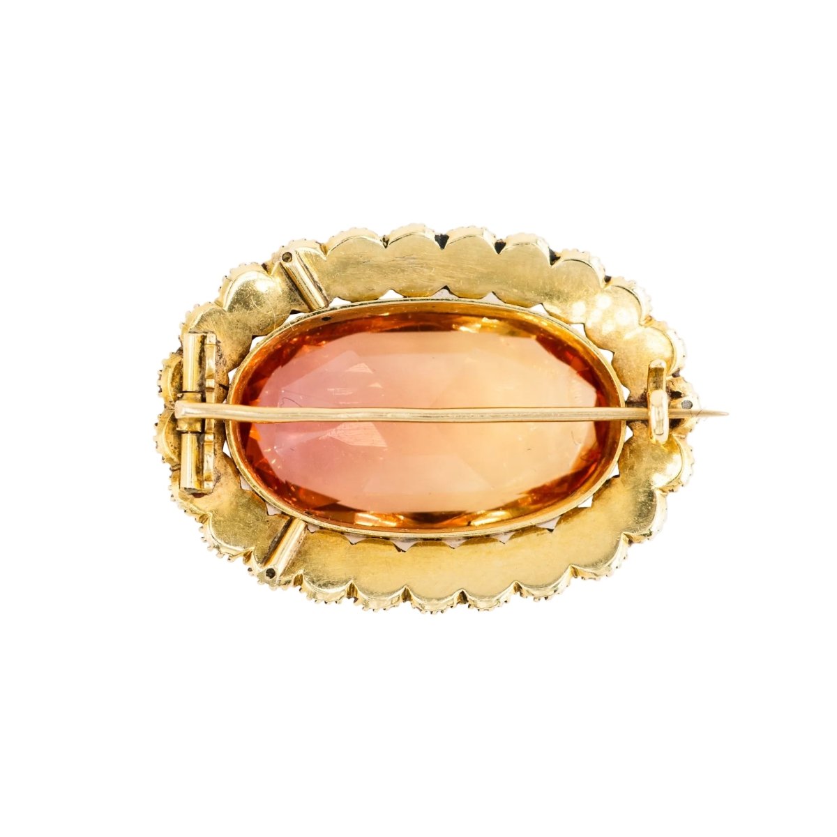 Broche Épingle en or jaune, topaze et perles - Castafiore