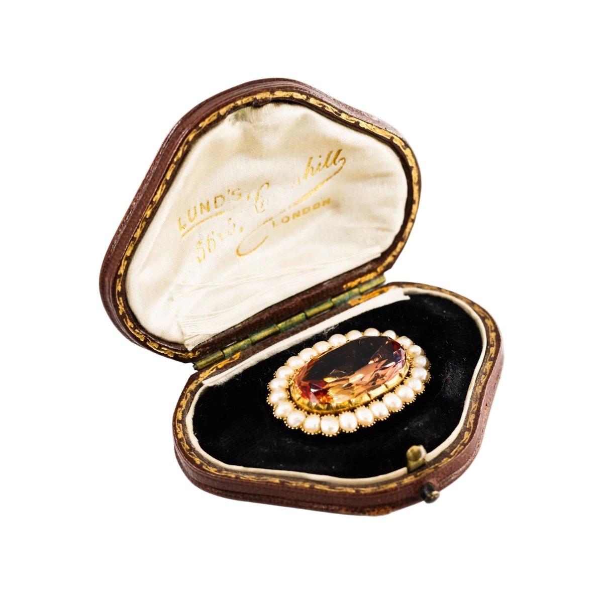 Broche Épingle en or jaune, topaze et perles - Castafiore