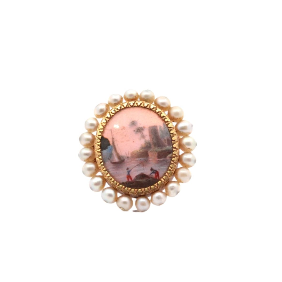 Broche Epingle en or, nacre et perles - Castafiore
