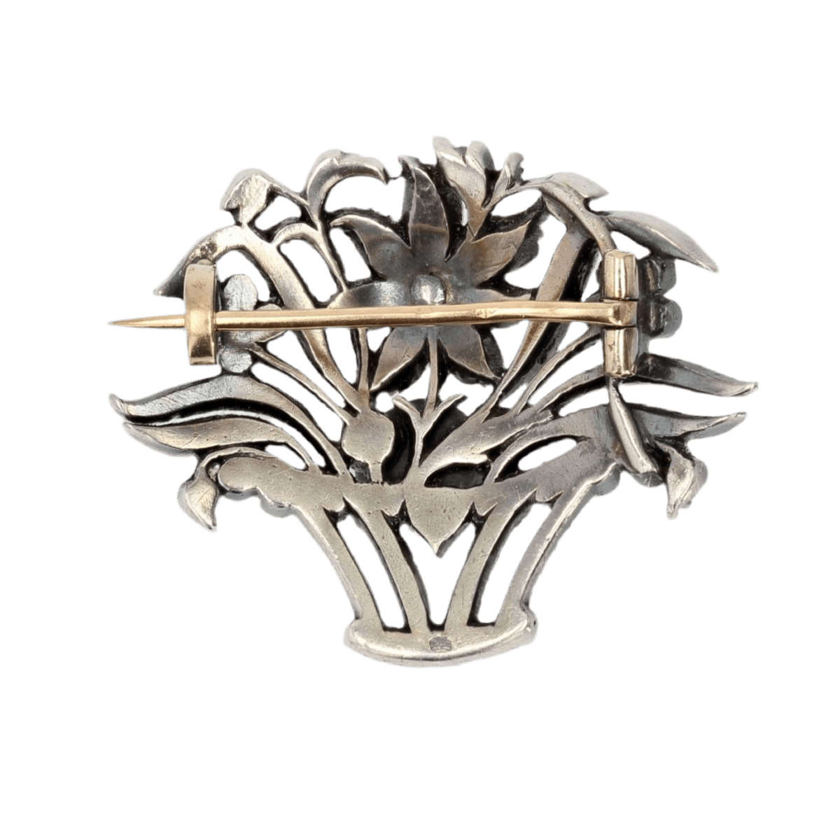 Broche Épingle en or rose, argent et diamants - Castafiore