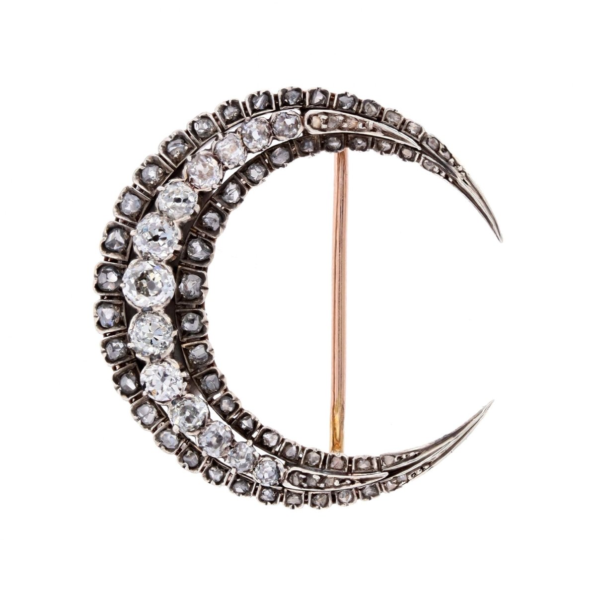 Broche Épingle en or rose, argent et diamants - Castafiore