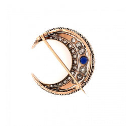 Broche Épingle en or rose, argent, saphir et diamants - Castafiore