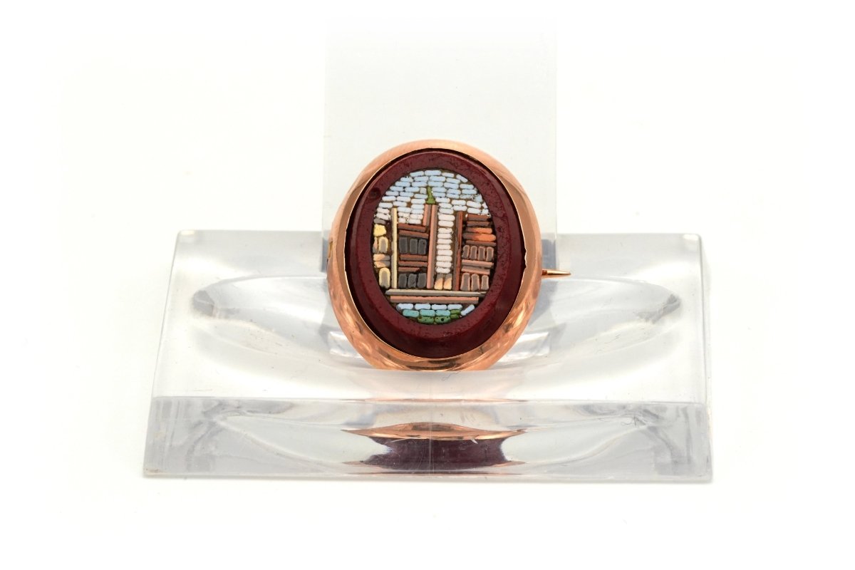 Broche Épingle en or rose et mosaïque - Castafiore