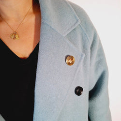 Broche Épingle en or rose, oeil - de - tigre et diamants - Castafiore