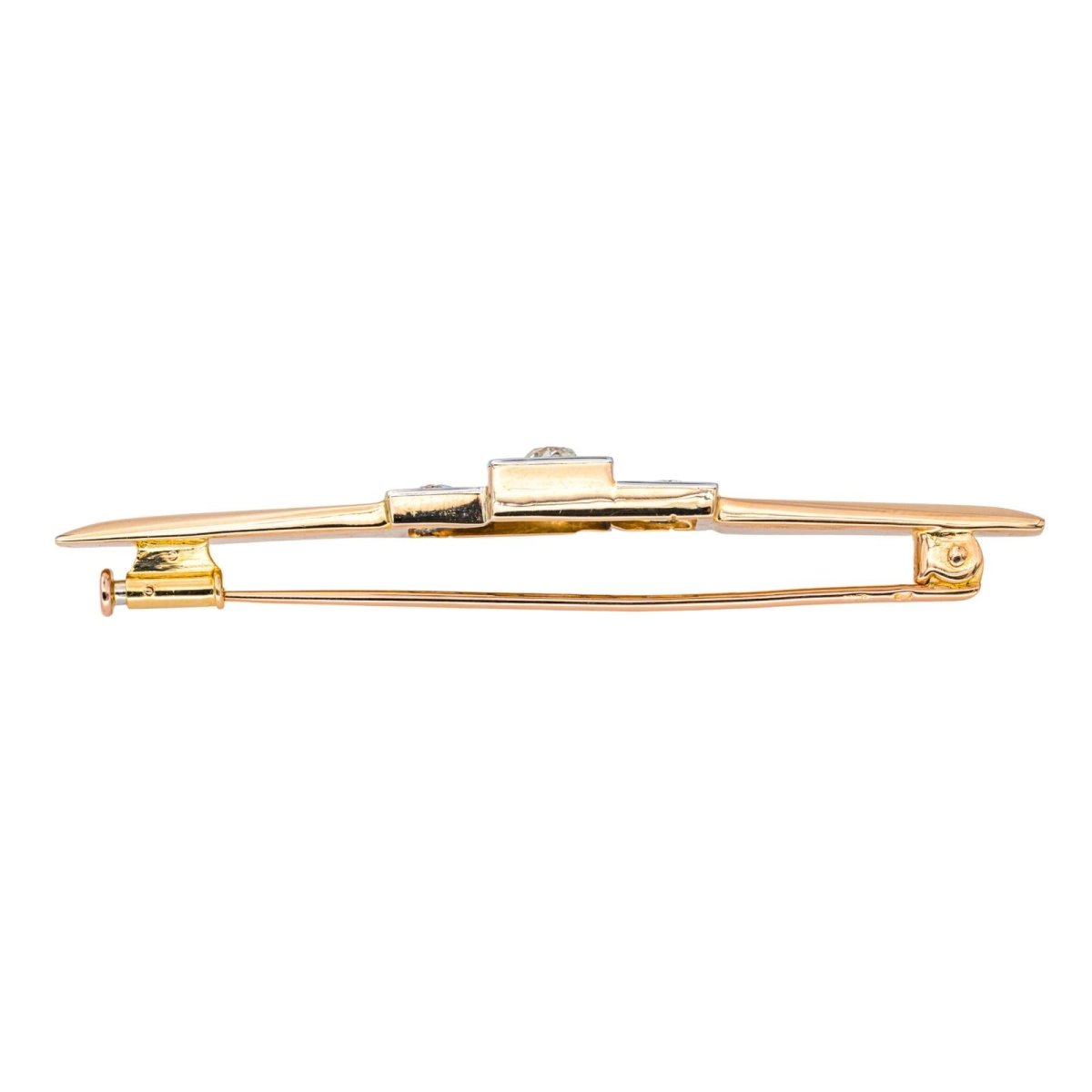 Broche Épingle en or rose, or blanc et diamants - Castafiore