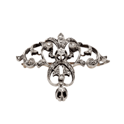 Broche Épingle en or rose, or jaune, argent et diamants - Castafiore