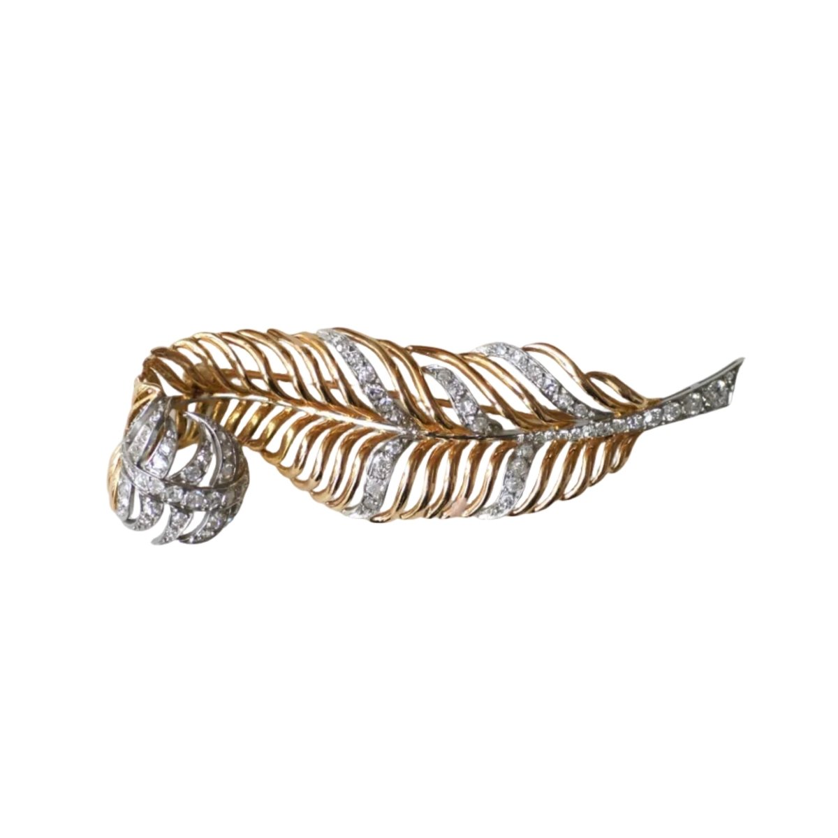 Broche Épingle en or rose, platine et diamants - Castafiore