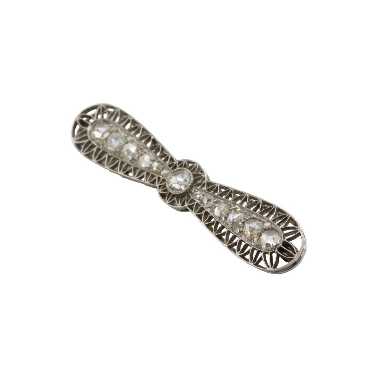 Broche Épingle en or rose, platine, et diamants - Castafiore
