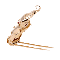 Broche Épingle en or rose, rubis et diamant - Castafiore