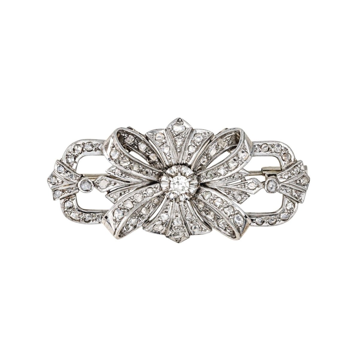 Broche Épingle en palladium et diamants - Castafiore