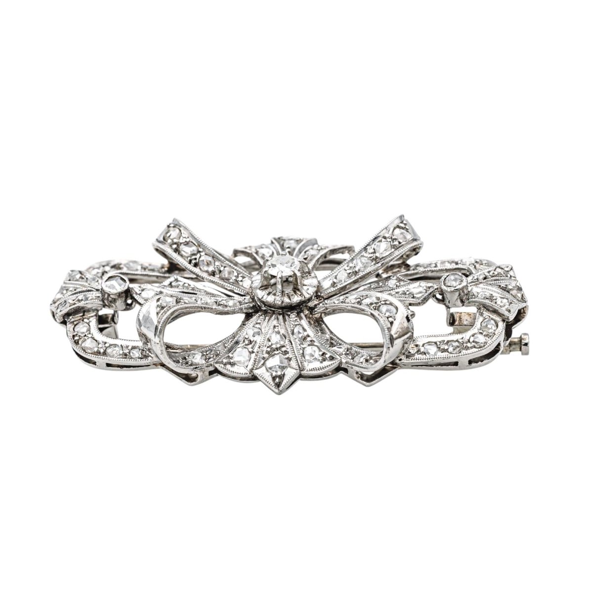 Broche Épingle en palladium et diamants - Castafiore