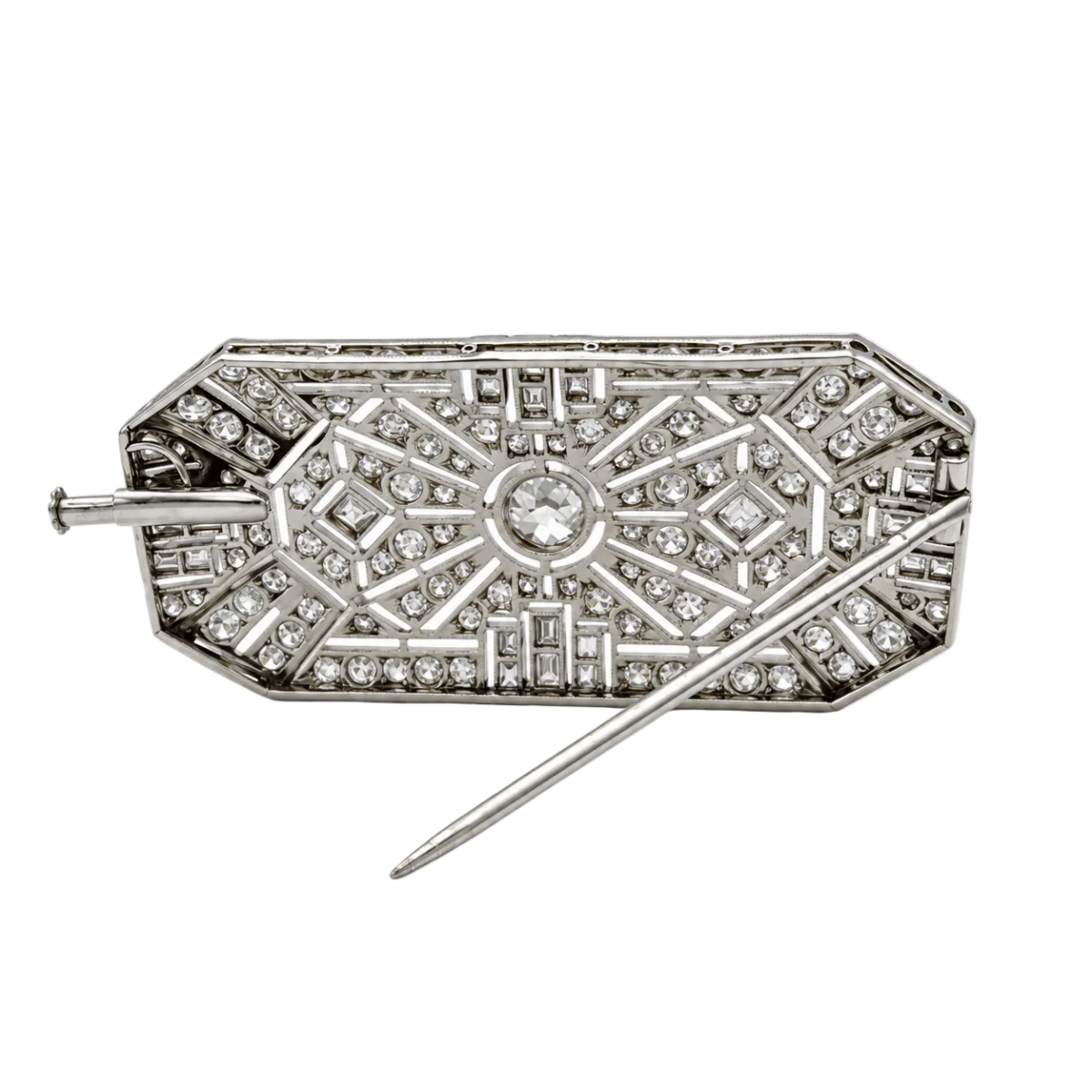 Broche Épingle en platine et diamants - Castafiore
