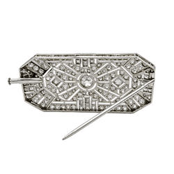 Broche Épingle en platine et diamants - Castafiore