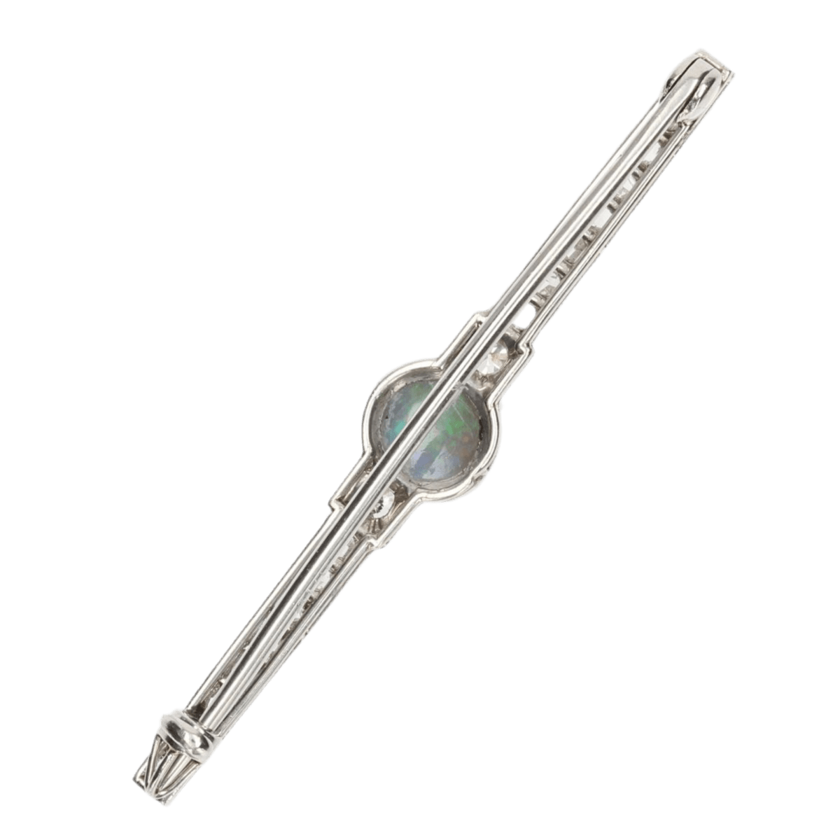 Broche Épingle en platine, opale et diamants - Castafiore