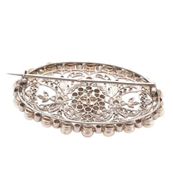 Broche Épingle en platine, perles et diamants - Castafiore