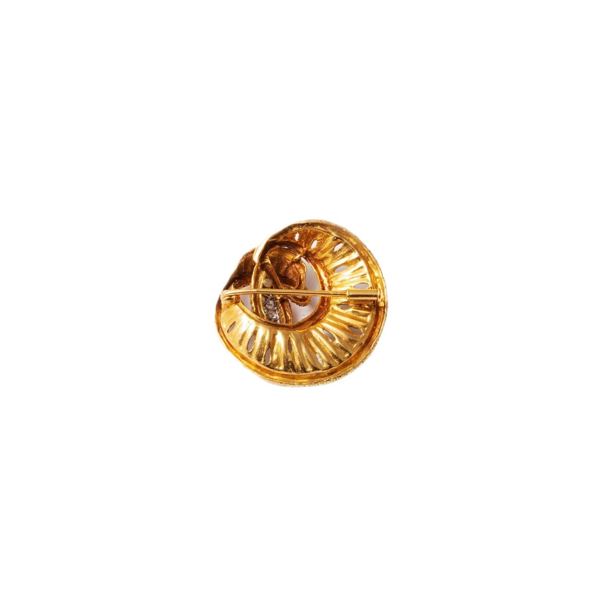 Broche Épingle Serpent en or jaune et diamants - Castafiore