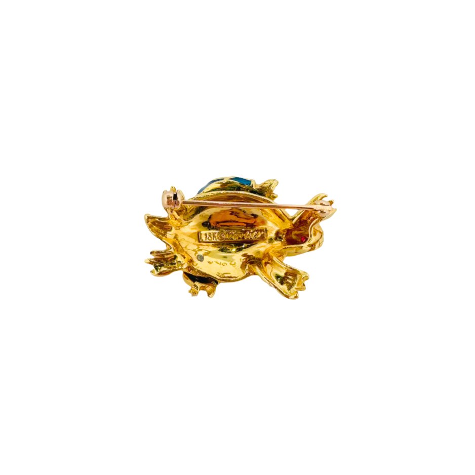 Broche Epingle Tortue CARTIER en or jaune et émail - Castafiore