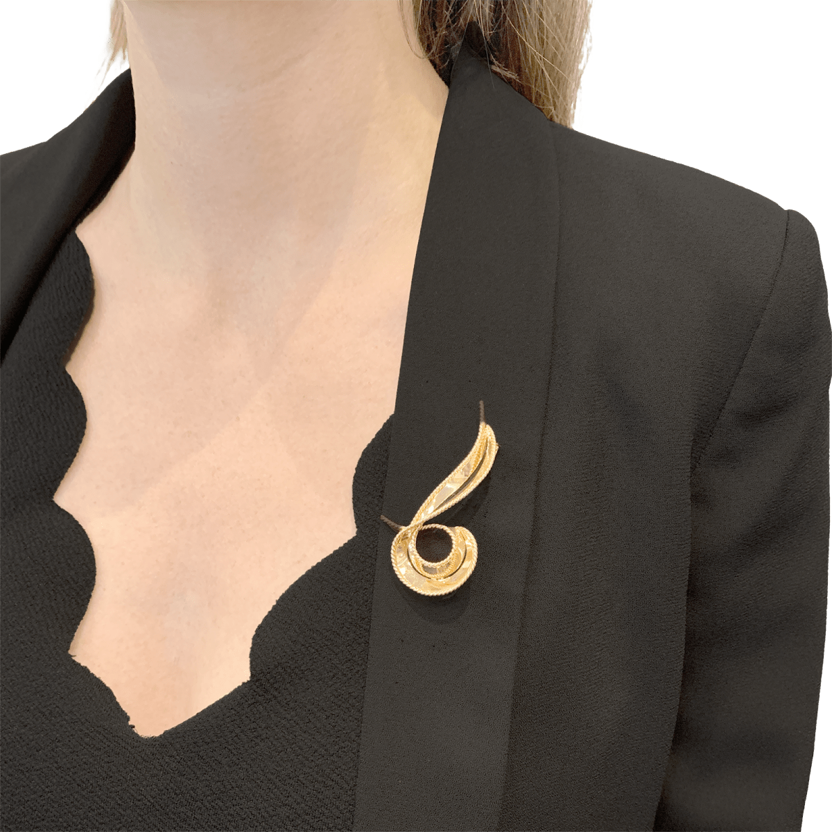 Broche Épingle "Volute" en or rose - Castafiore