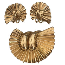 Broche et Boucles d'oreilles en or jaune - Castafiore