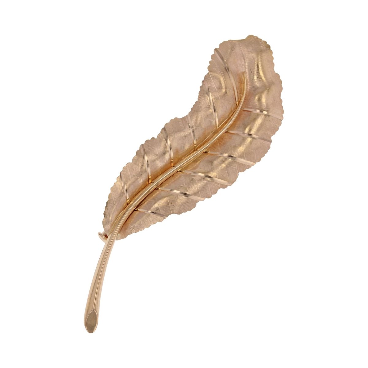Broche feuille or rose - Castafiore