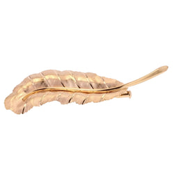 Broche feuille or rose - Castafiore