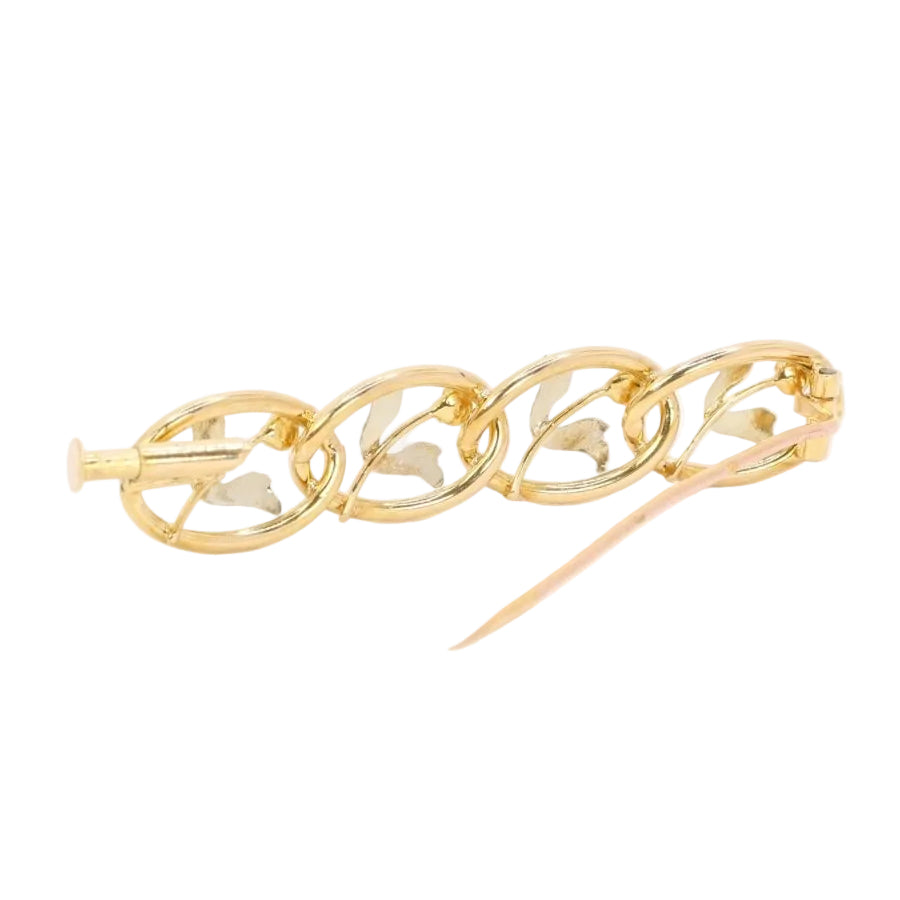 Broche fleur Art Nouveau perles - Castafiore