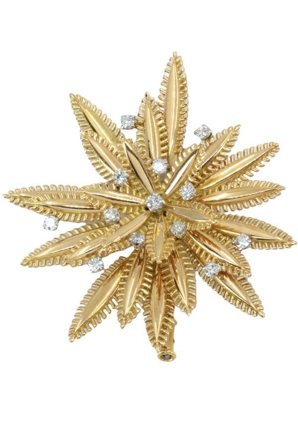BROCHE FLEUR DIAMANTS - Castafiore