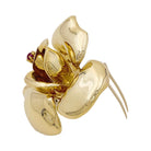 Broche FRED en or jaune et rubis - Castafiore