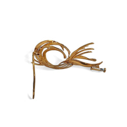 Broche gerbe de plumes en or jaune - Castafiore