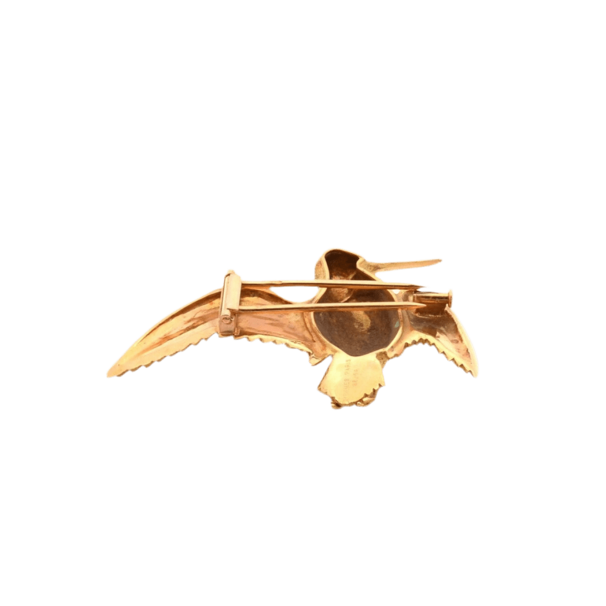 Broche HERMÈS "Georges Lenfant" en or jaune et saphir - Castafiore