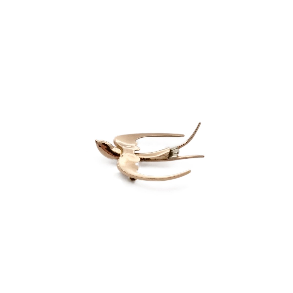 Broche Hirondelle en or rose et or blanc - Castafiore