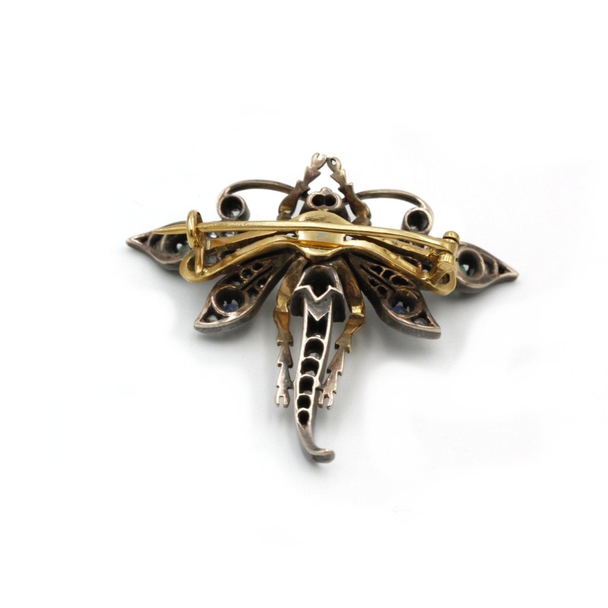 Broche Libellule XIXe - Or et argent - Castafiore