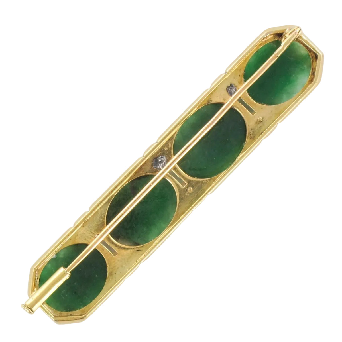 Broche ligne de jades et perles - Castafiore