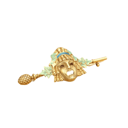 Broche masque de théâtre en or jaune - Castafiore